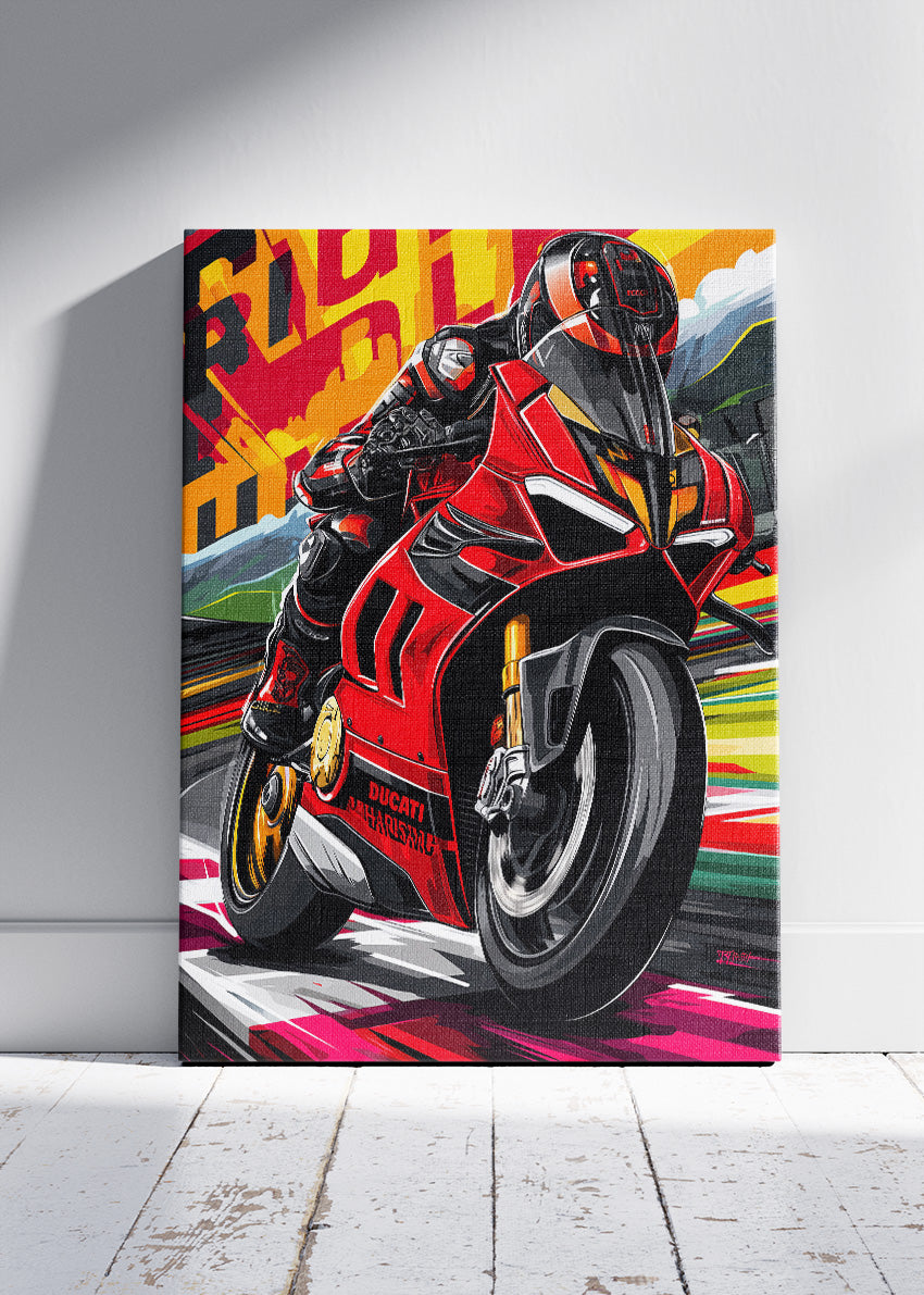 Ducati Racing Sport Bike Poster Canvas & Print – AI PRINT LAB