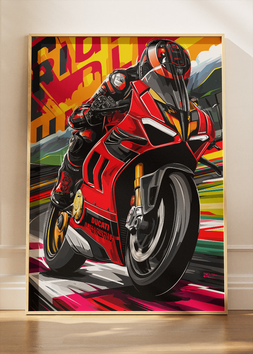 Ducati Racing Sport Bike Poster Canvas & Print – AI PRINT LAB