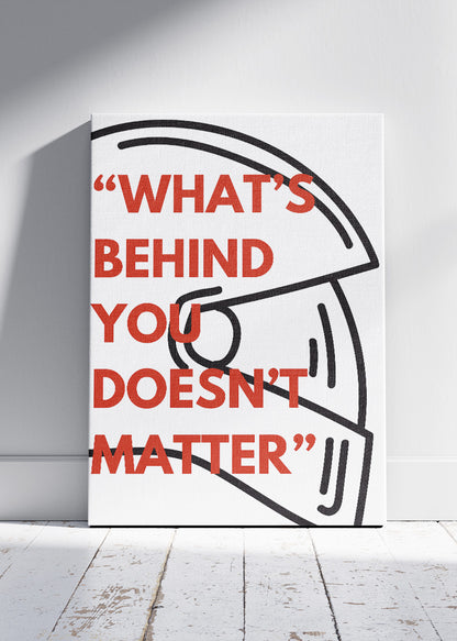 Motivational Racing Quote Poster & Canvas Print | Minimal Helmet Wall Art