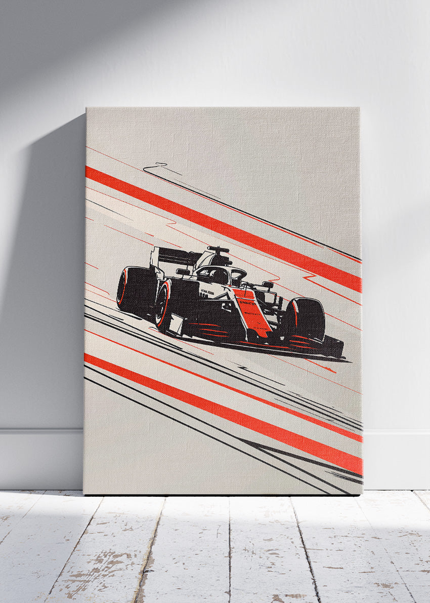 Minimal Formula Racing Poster & Canvas Print | Modern Motorsport Wall Art