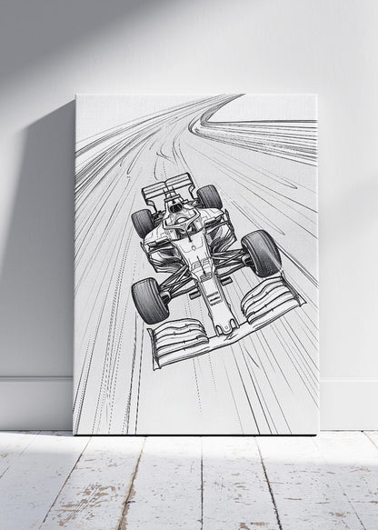 Formula 1 Line Art Wall Art Poster & Canvas | Minimal F1 Racing Sketch Print