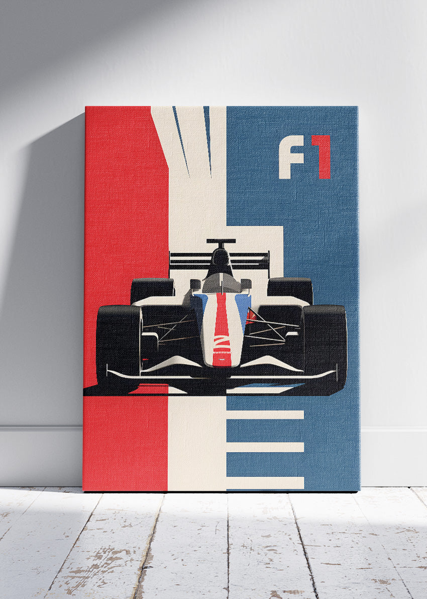 Formula 1 Minimalist Racing Poster & Canvas | Modern F1 Wall Art Print