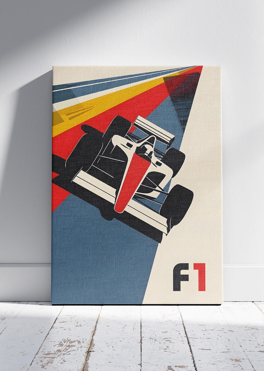 Formula 1 Retro Modern Poster & Canvas | Minimal F1 Racing Wall Art