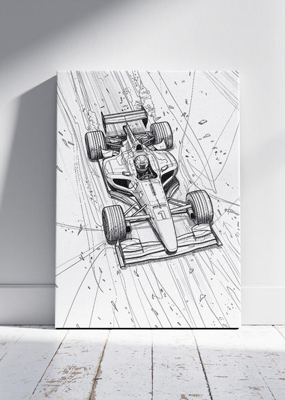 Formula 1 Line Art Poster & Canvas | Minimal Motorsport Sketch Wall Art