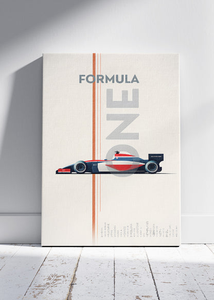 Formula One Minimal Racing Poster & Canvas | Modern Motorsport Wall Art