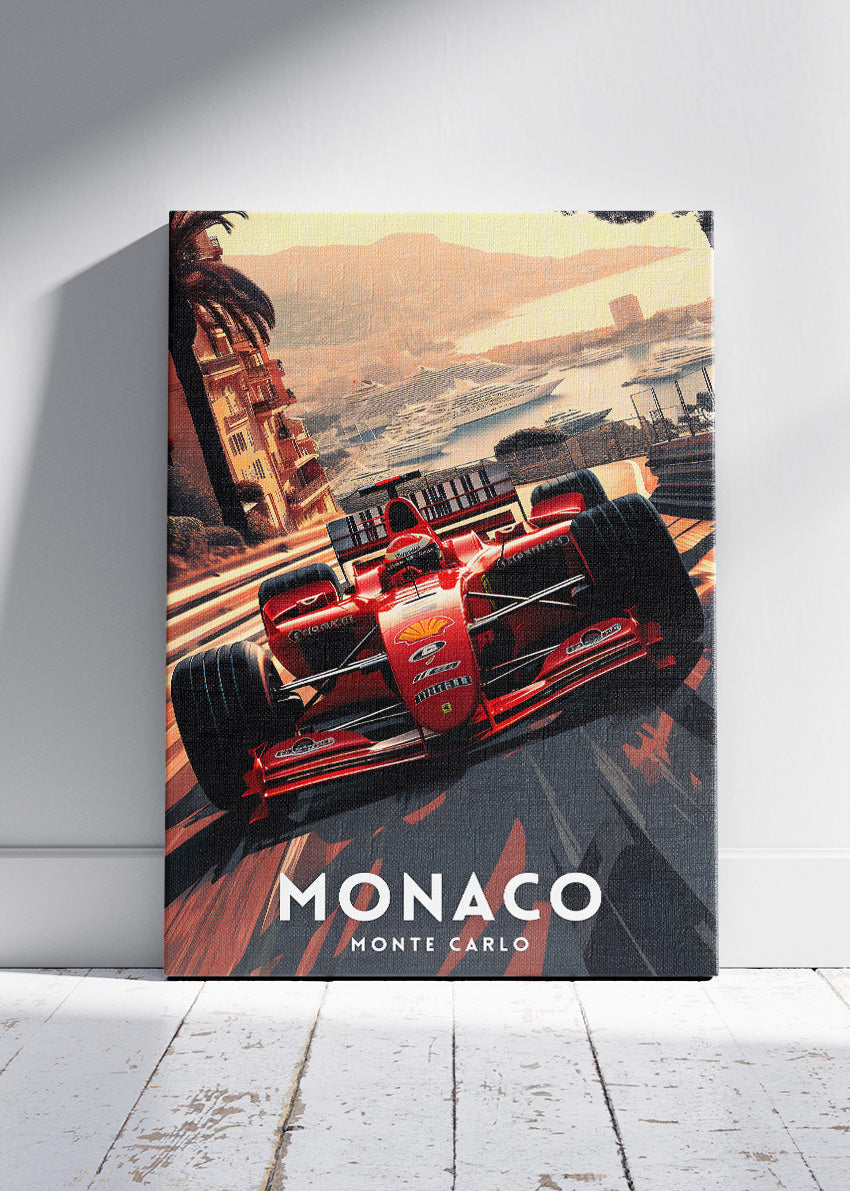Monaco Monte Carlo Formula Racing Poster & Canvas Print | Luxury Motorsport Wall Art