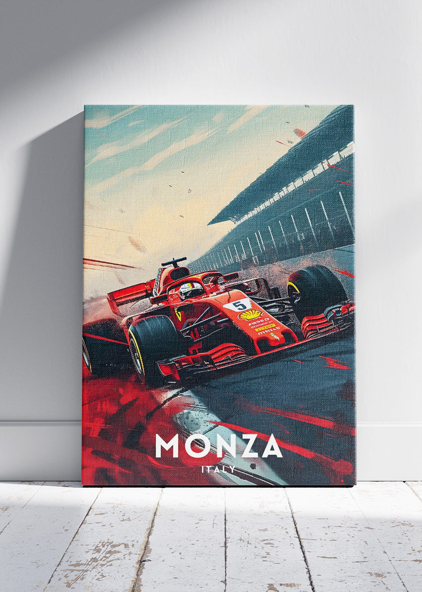 Monza Italy Formula Racing Poster & Canvas Print | High-Speed Motorsport Wall Art
