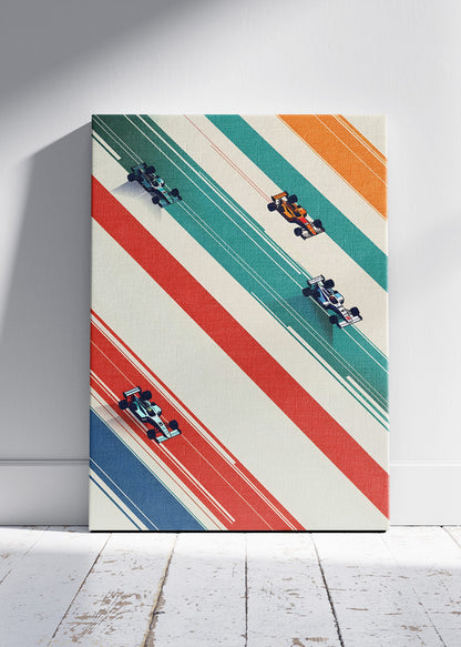 Abstract Formula One Racing Lines Poster & Canvas | Modern Motorsport Wall Art
