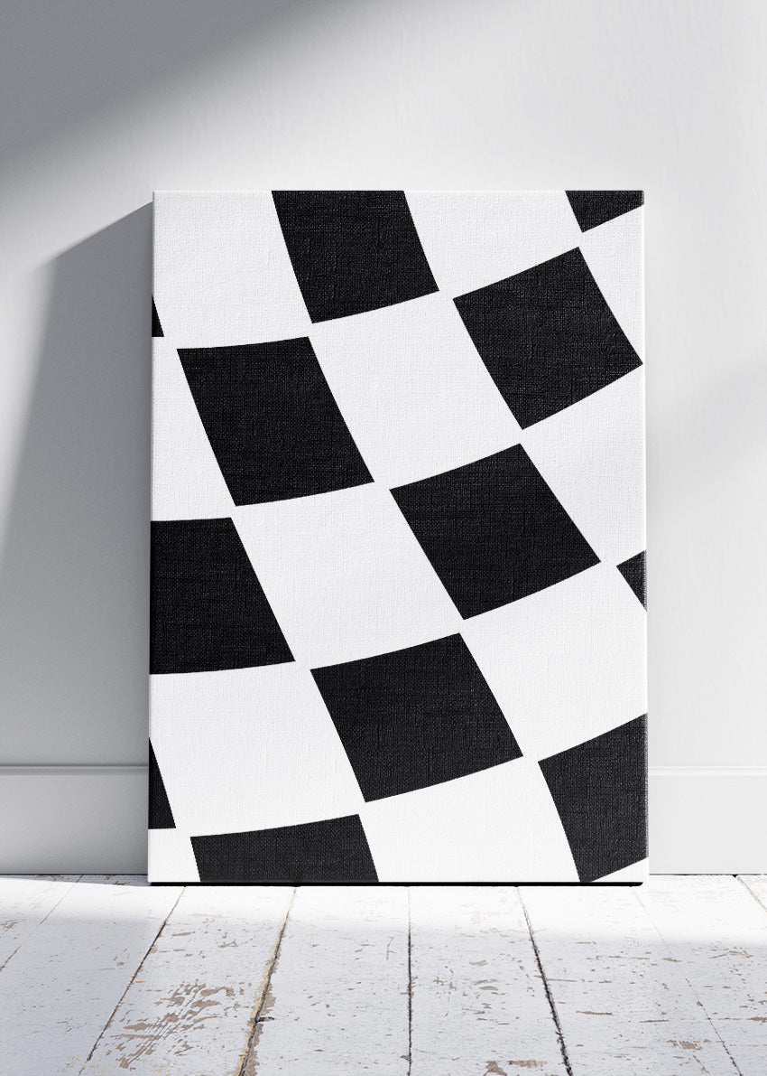 Checkered Flag Racing Poster & Canvas | Minimalist Motorsport Wall Art