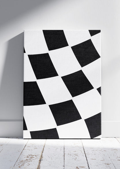 Checkered Flag Racing Poster & Canvas | Minimalist Motorsport Wall Art