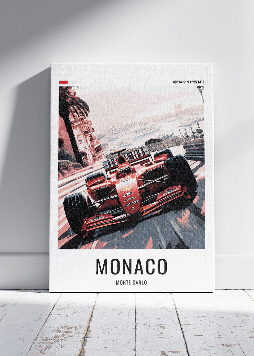 Monaco Formula One Grand Prix Poster & Canvas | Monte Carlo Racing Wall Art