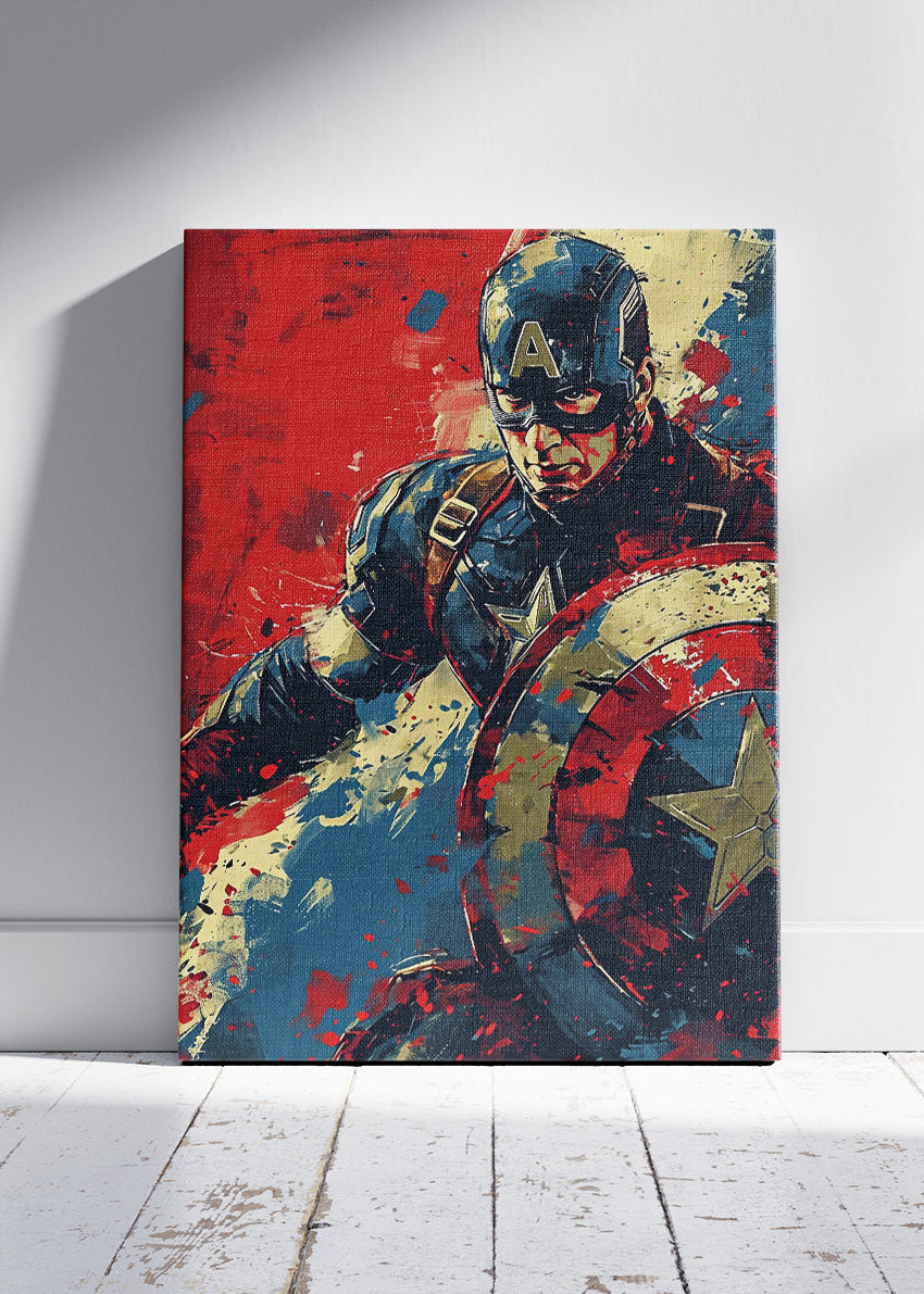 Captain America Shield Portrait Canvas & Poster Print – AI PRINT LAB