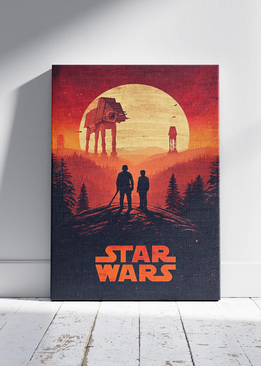 Star Wars Sunset AT-AT Silhouette Portrait Canvas & Poster Print – AI PRINT LAB
