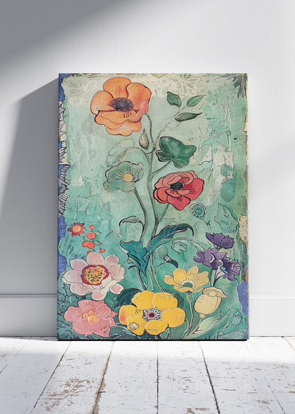 Vintage Botanical Floral Garden Illustration Canvas & Poster Print – AI PRINT LAB