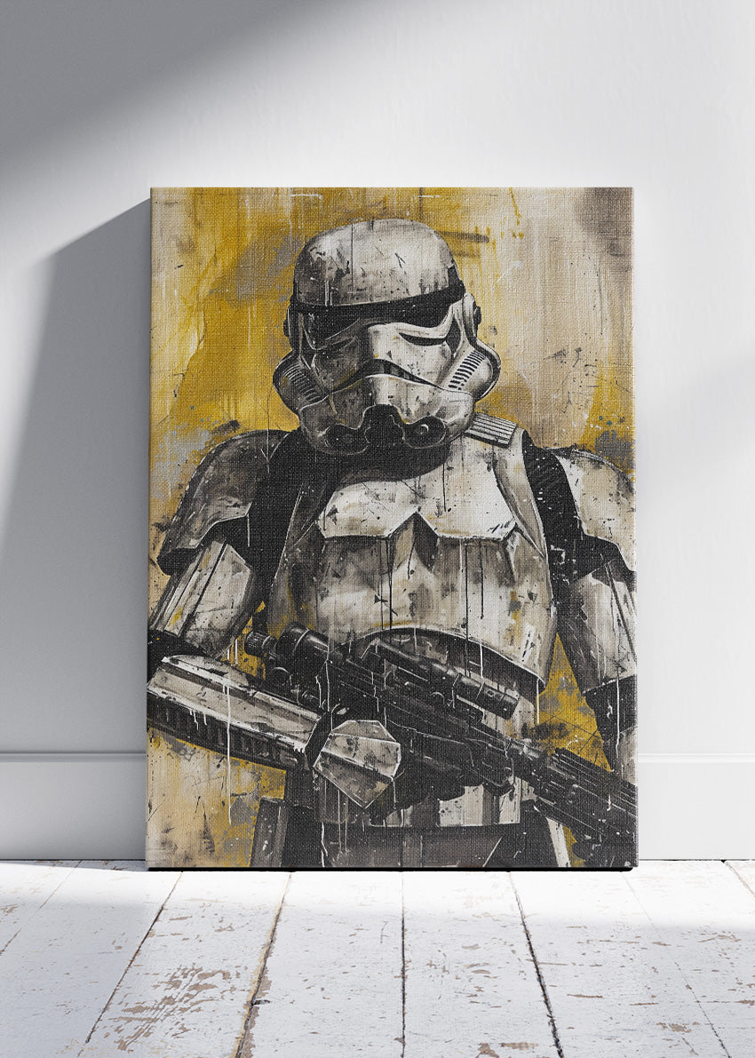 Stormtrooper Vintage Grunge Portrait Canvas & Poster Print – AI PRINT LAB