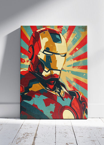 Iron Man Retro Pop Art Portrait Canvas & Poster Print – AI PRINT LAB