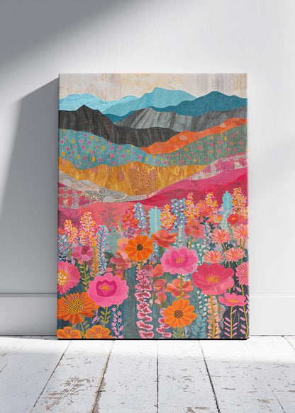 Colorful Floral Valley Landscape Canvas & Poster Print – AI PRINT LAB