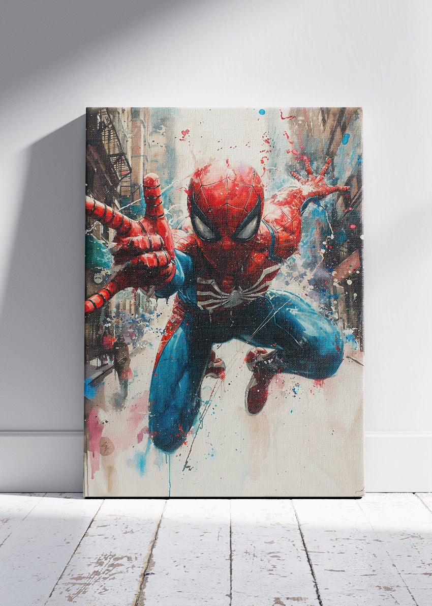 Spider-Man Dynamic Action Portrait Canvas & Poster Print – AI PRINT LAB