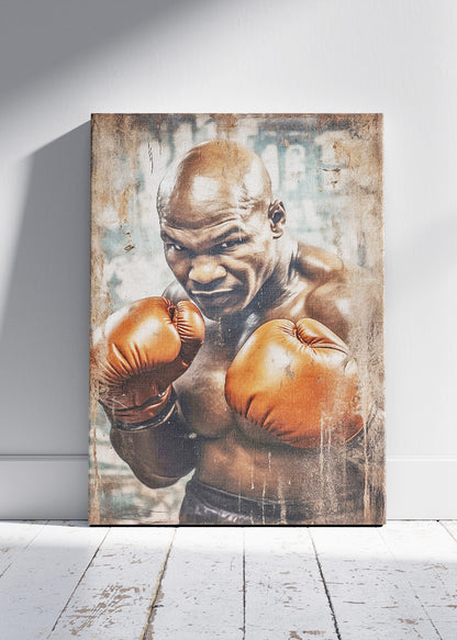 Mike Tyson Boxing Portrait Poster & Canvas Art Print – Raw Power and Intensity Wall Art