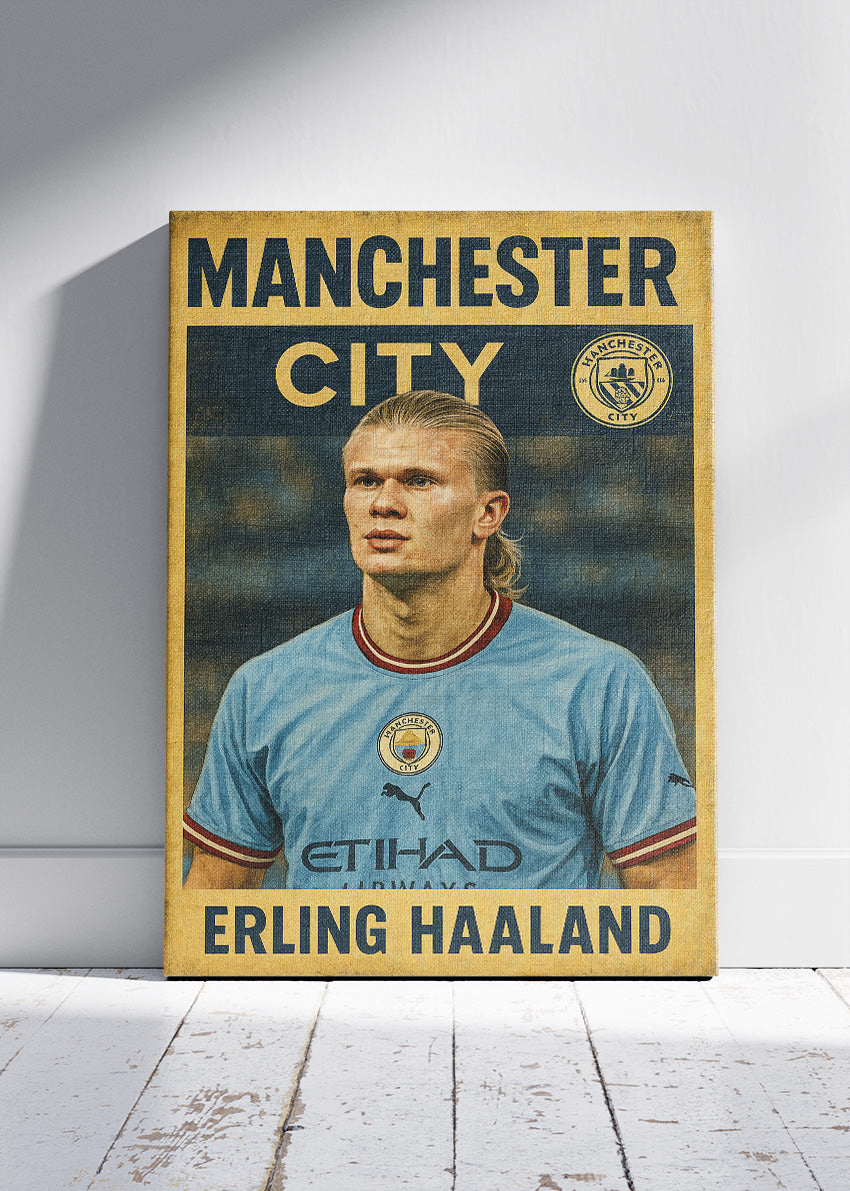 Manchester City Erling Haaland Wall Art | Iconic Football Poster & Canvas