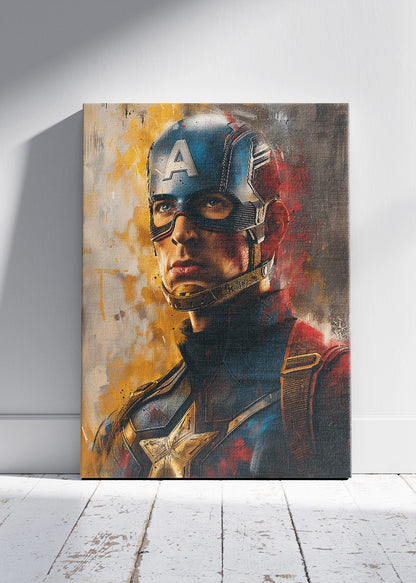 Captain America Cinematic Portrait Canvas & Poster Print – AI PRINT LAB