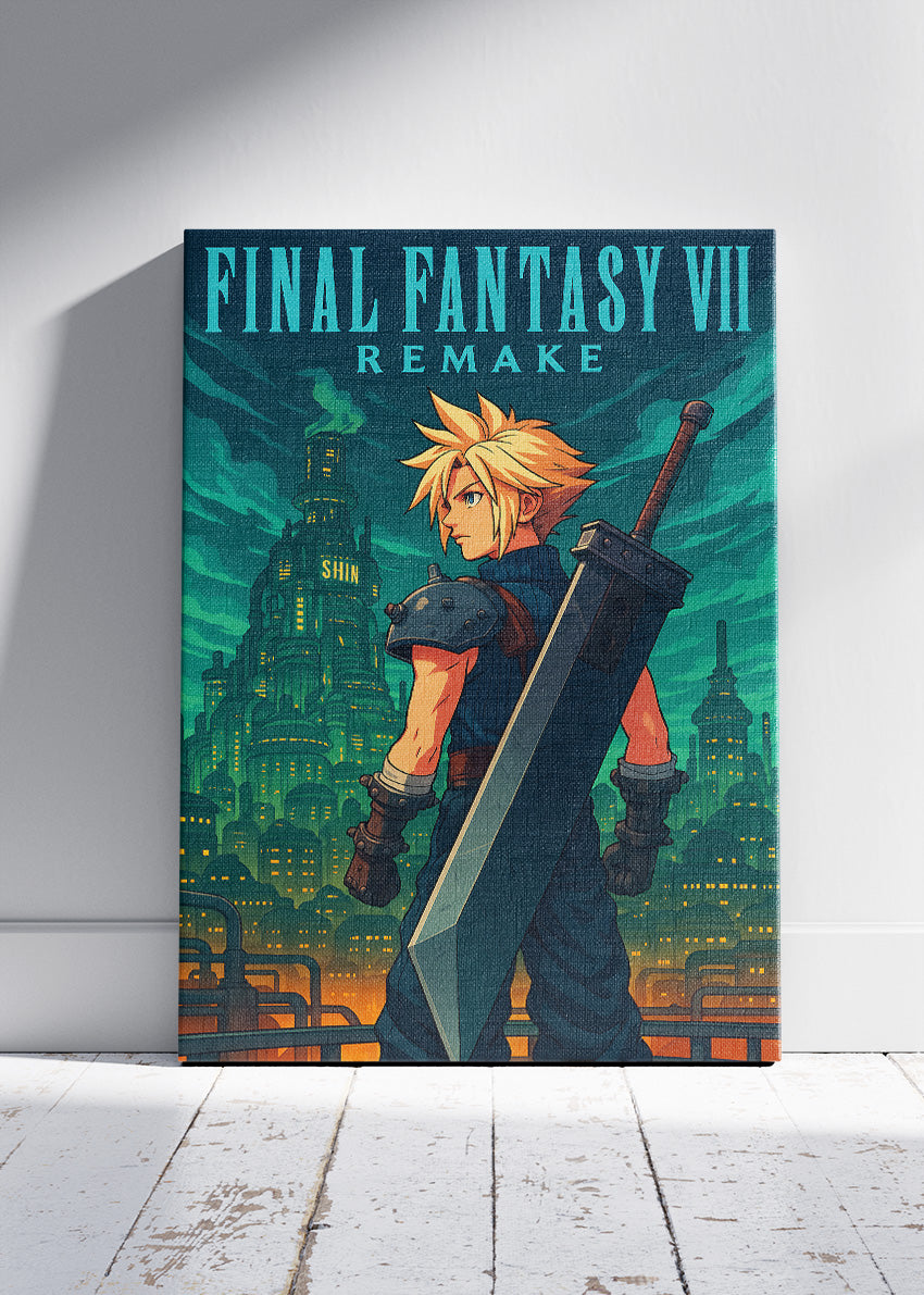 Epic Fantasy RPG Wall Art Poster & Canvas – Futuristic City Gaming Artwork