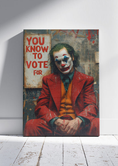 Joker Vote Poster Cinematic Portrait Canvas & Poster Print – AI PRINT LAB