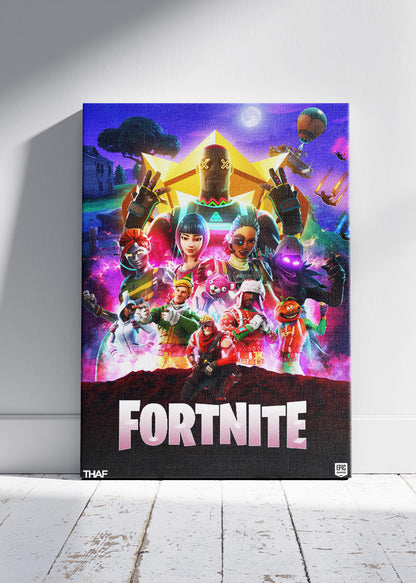 Multiplayer Fortnite Wall Art Poster & Canvas – Neon Hero Gaming Artwork