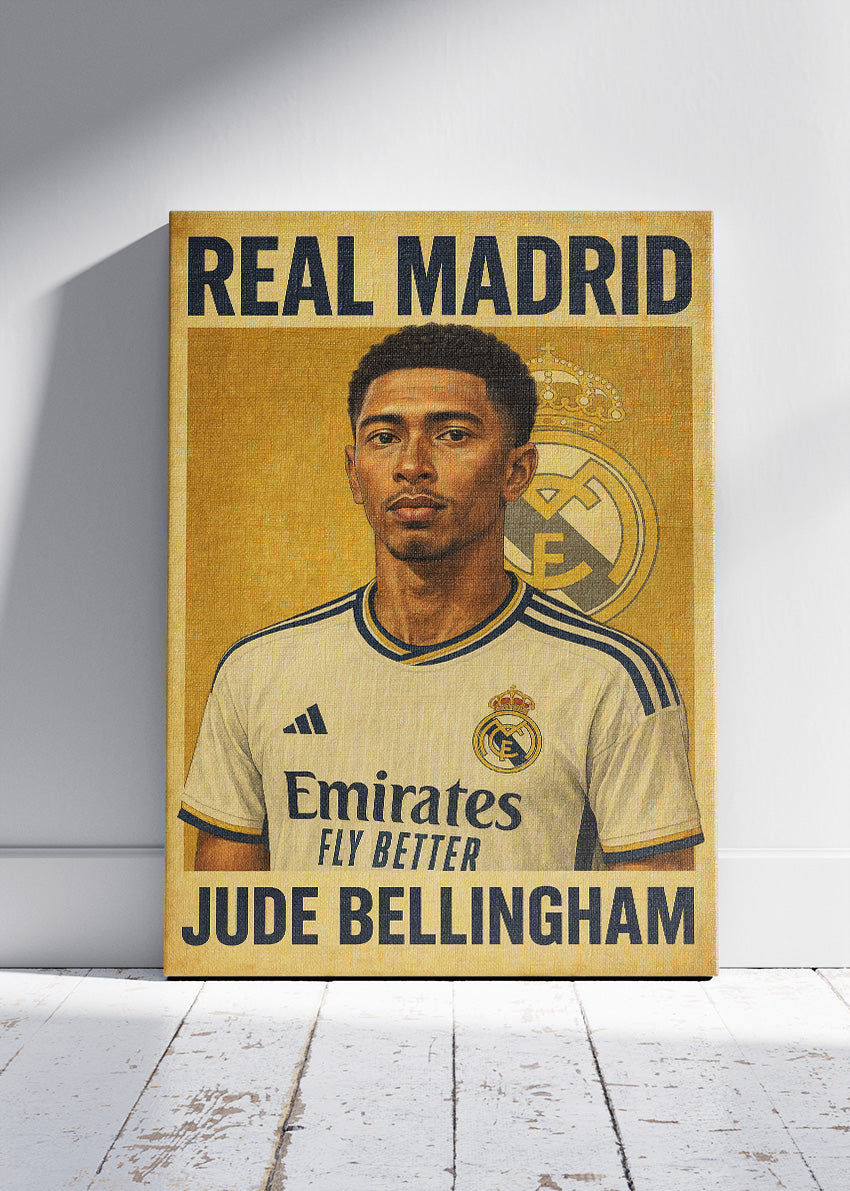 Real Madrid Jude Bellingham Wall Art | Iconic Football Poster & Canvas