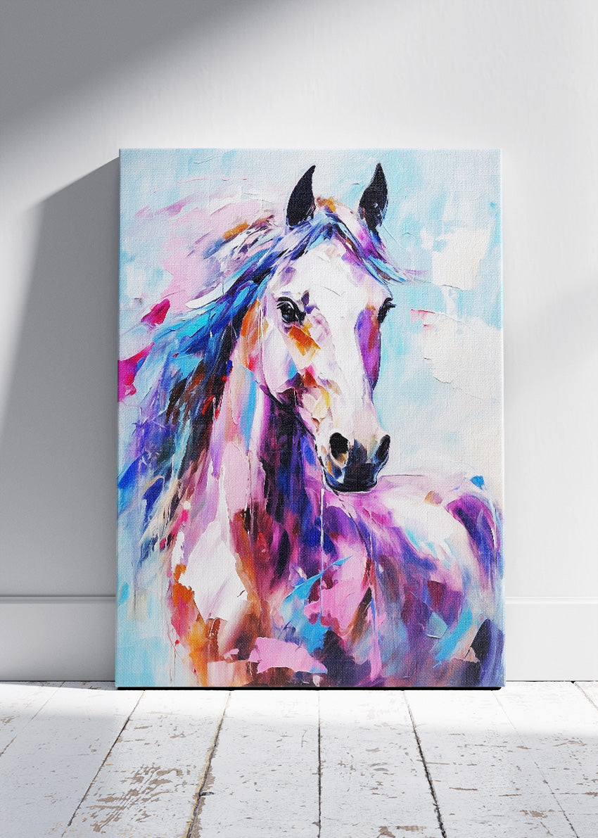 Vibrant Abstract Horse Poster & Canvas Print – Colorful Modern Equine Art