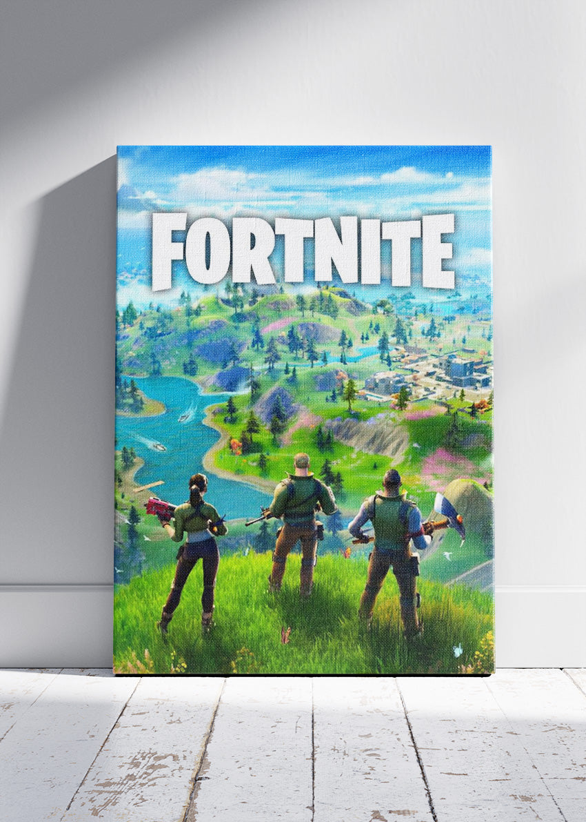 Open World Fortnite Landscape Wall Art Poster & Canvas – Adventure Gaming Artwork