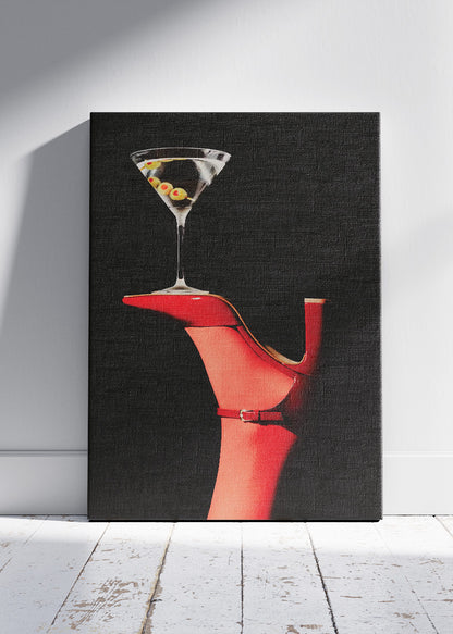 Martini High Heel Poster & Canvas Print | Fashion Cocktail Wall Art