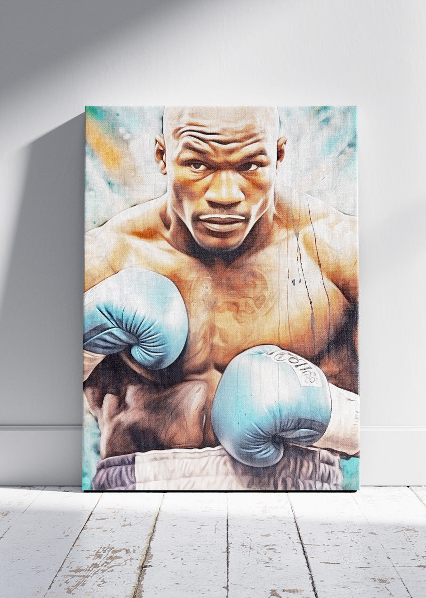Floyd Mayweather Jr. Boxing Portrait Poster & Canvas Art Print – Precision and Power Wall Art