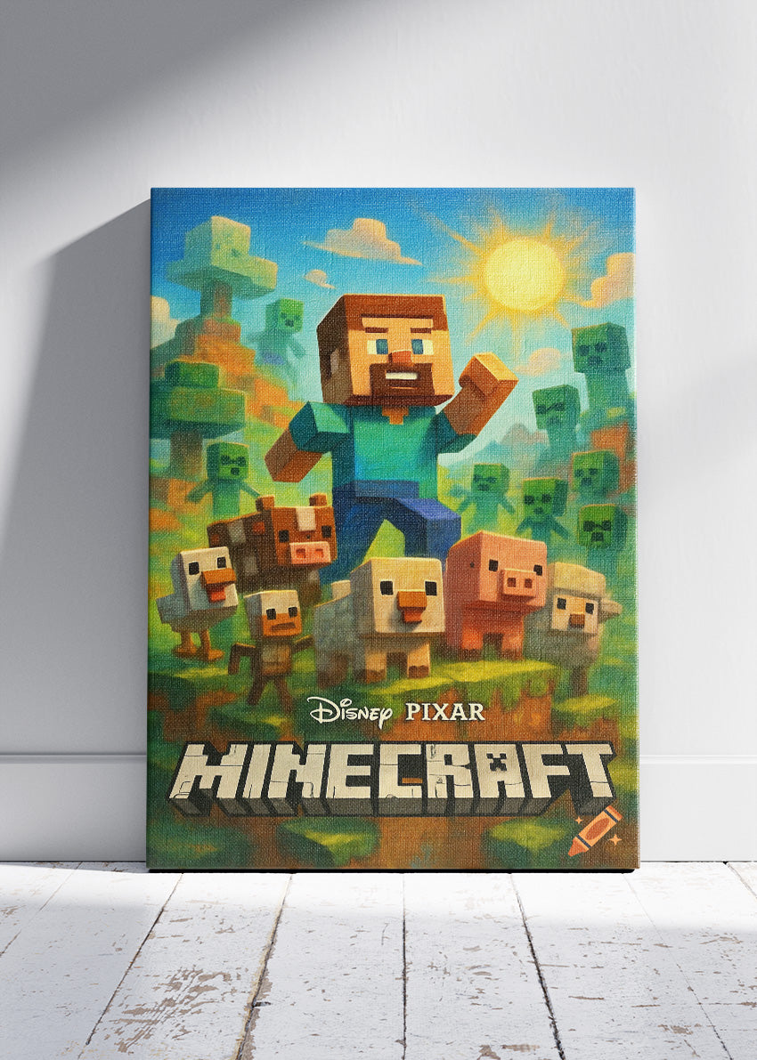 Minecraft Wall Art Poster & Canvas – Cute Block World Adventure Gaming Artwork
