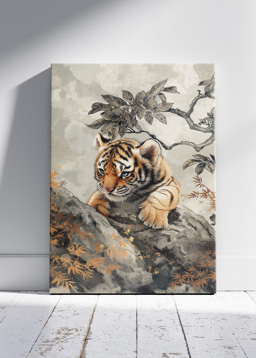 Tiger Cub Poster & Canvas Print – Elegant Wildlife Nursery & Nature Art