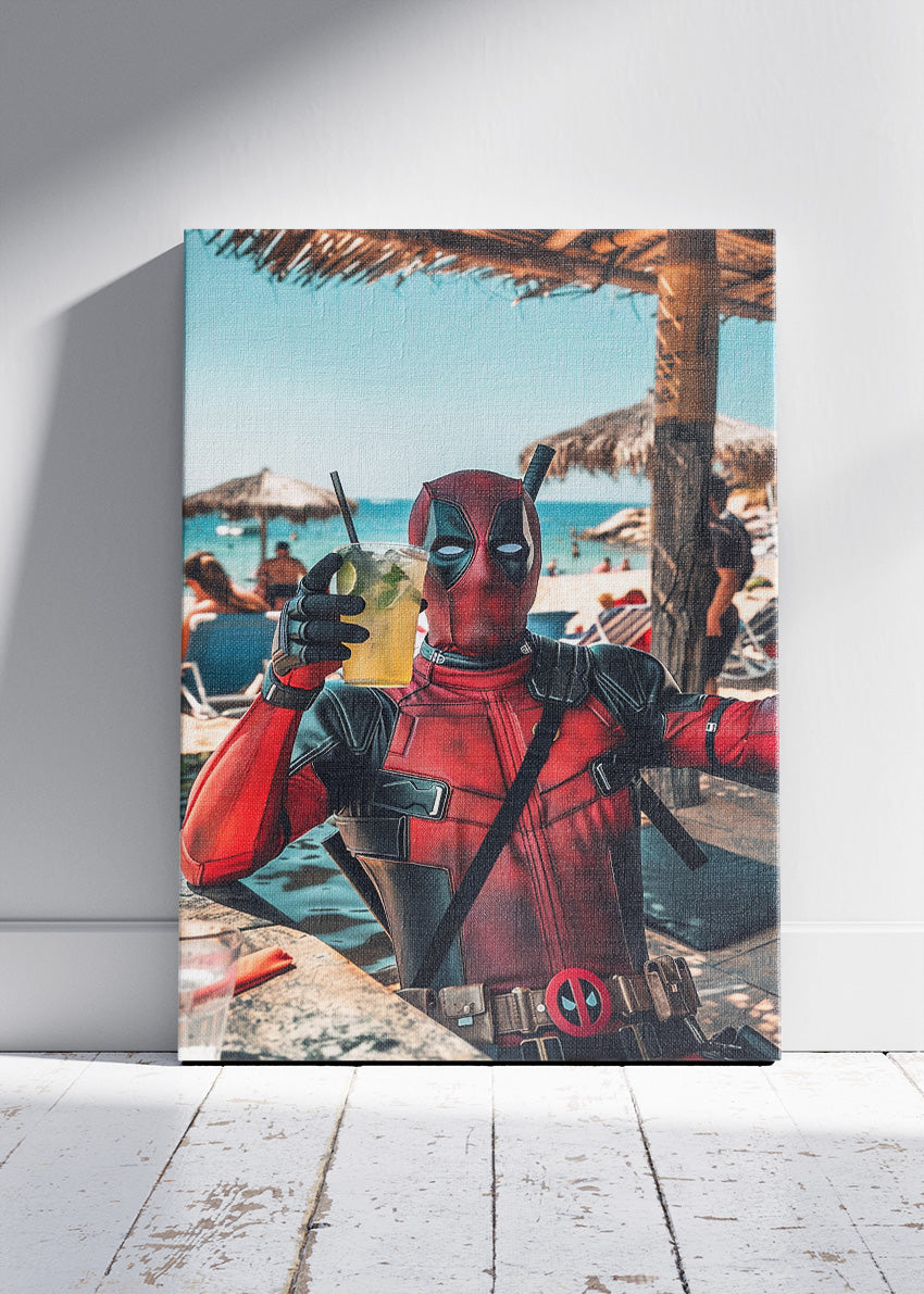 Deadpool Beach Vibes Canvas & Poster Print – AI PRINT LAB