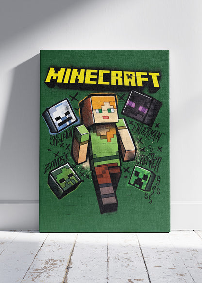 Minecraft Wall Art Poster & Canvas – Character & Mobs Adventure Gaming Artwork