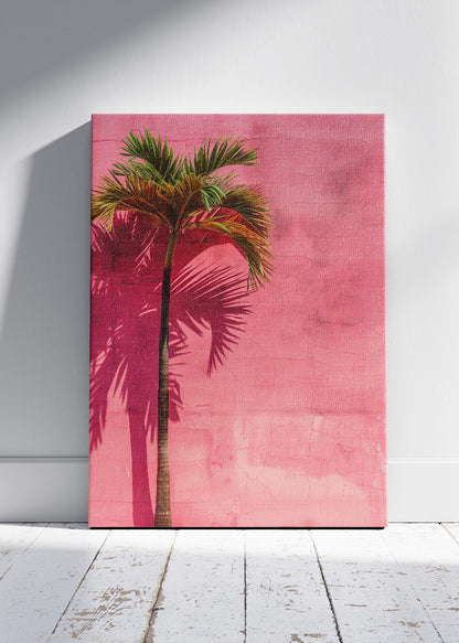 Minimal Palm Tree Pink Wall Canvas & Poster Print – AI PRINT LAB