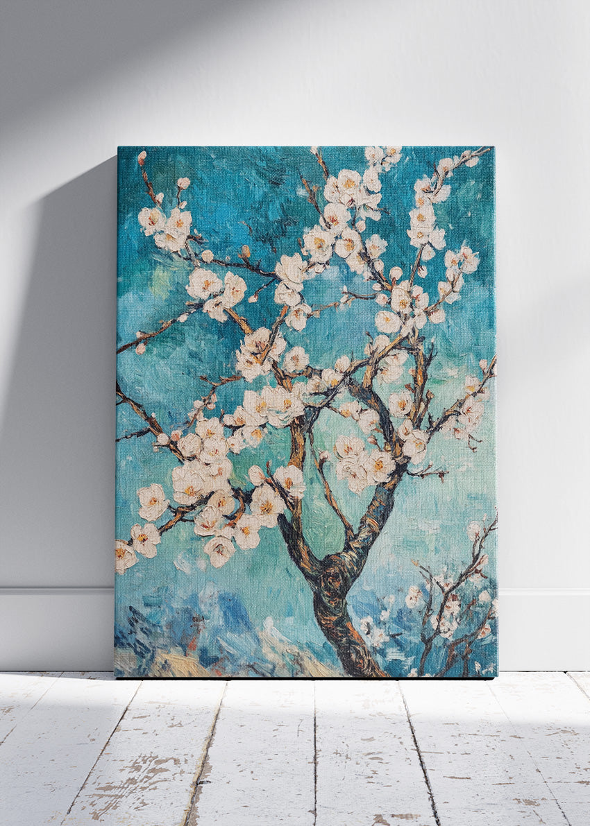 White Blossom Tree Impressionist Canvas & Poster Print – AI PRINT LAB