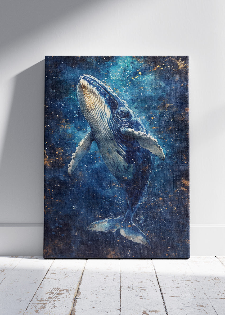 Cosmic Whale Poster & Canvas Print – Dreamy Ocean Space Wall Art