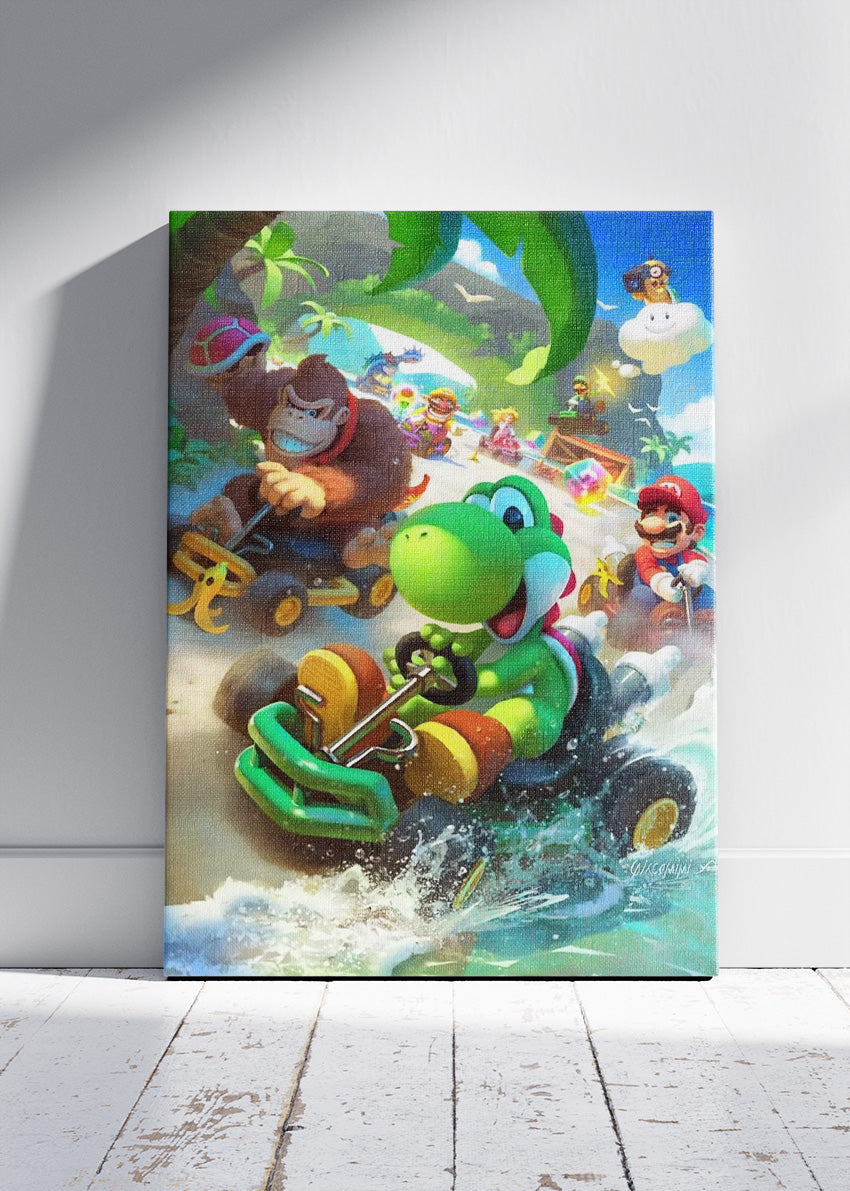 Mario Kart Wall Art Poster & Canvas – Jungle Track Racing Gaming Artwork