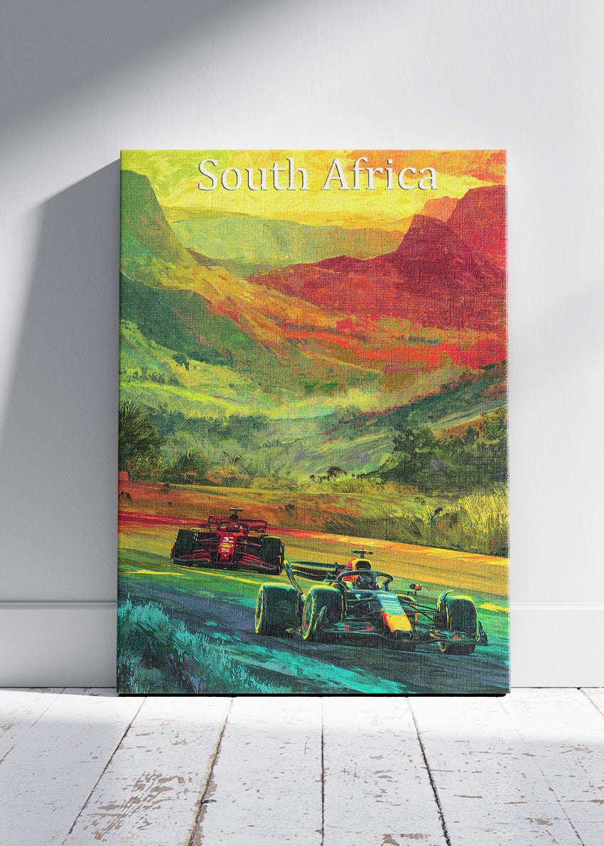 South Africa Sunset Mountain Formula 1 Canvas Print & Poster – AI PRINT LAB