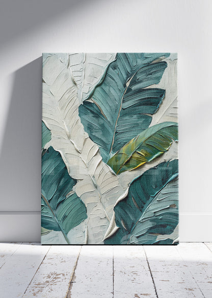 Textured Tropical Banana Leaves Canvas & Poster Print – AI PRINT LAB