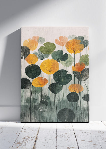 Modern Botanical Lotus Leaf Pattern Canvas & Poster Print – AI PRINT LAB