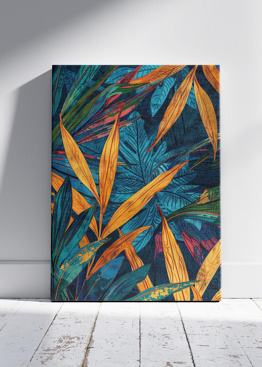 Tropical Jungle Leaves Pattern Canvas & Poster Print – AI PRINT LAB