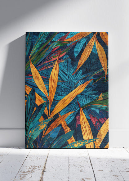 Tropical Jungle Leaves Pattern Canvas & Poster Print – AI PRINT LAB