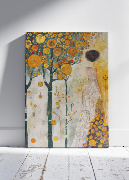 Golden Tree Dream Abstract Figure Canvas & Poster Print – AI PRINT LAB