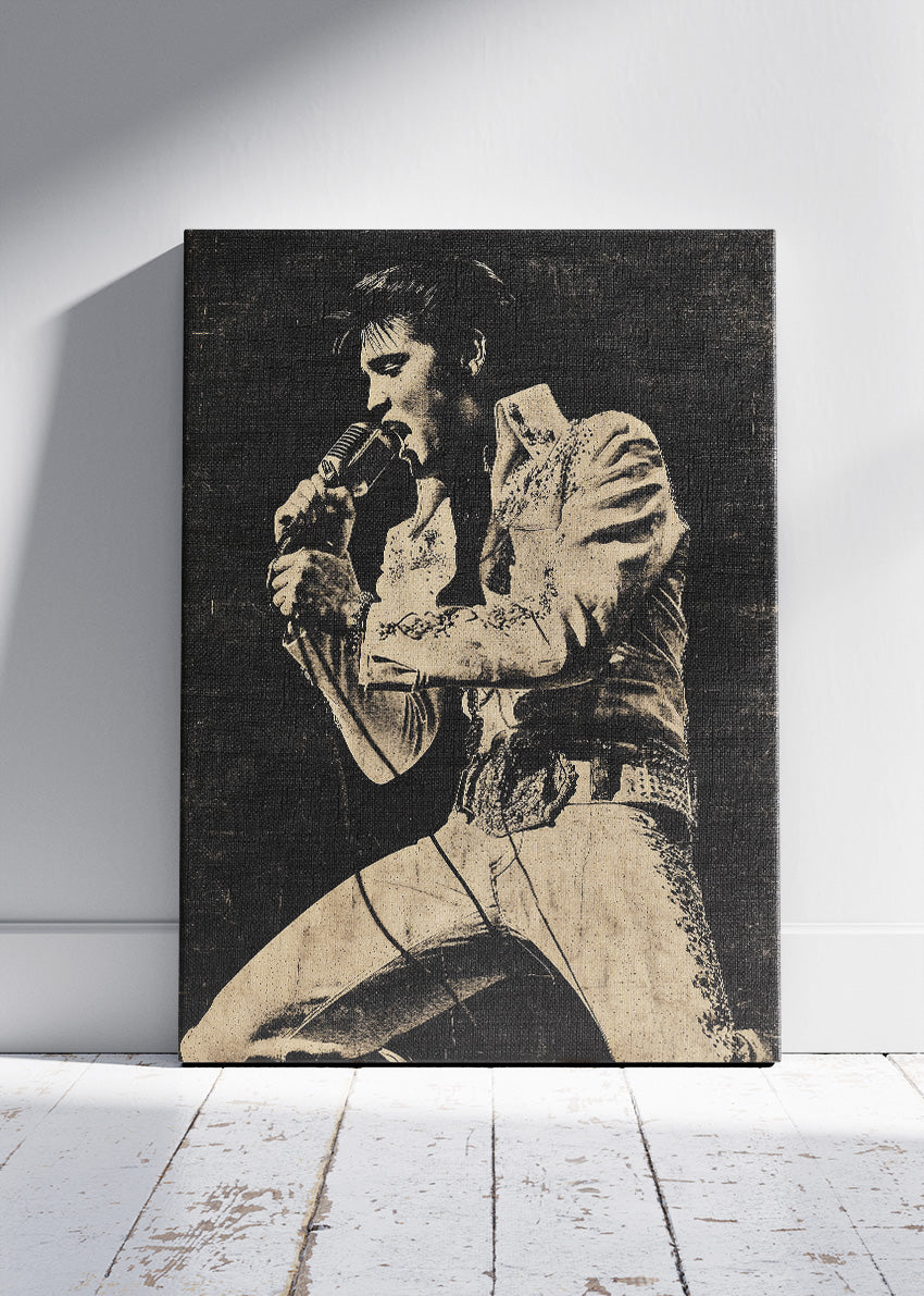 Elvis Presley Inspired Vintage Concert Poster – Retro Rock 'n' Roll Wall Art Print & Canvas