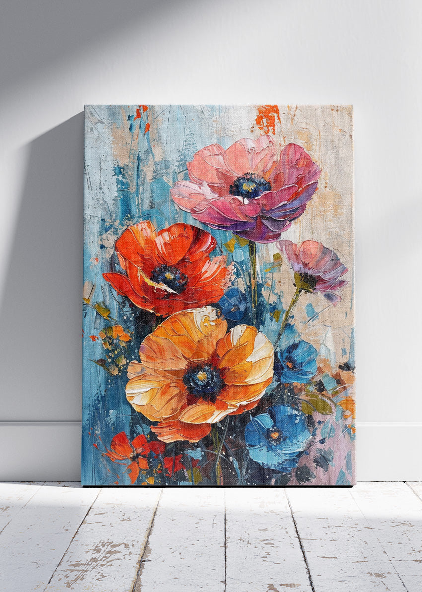 Vibrant Wildflower Bouquet Abstract Canvas & Poster Print – AI PRINT LAB
