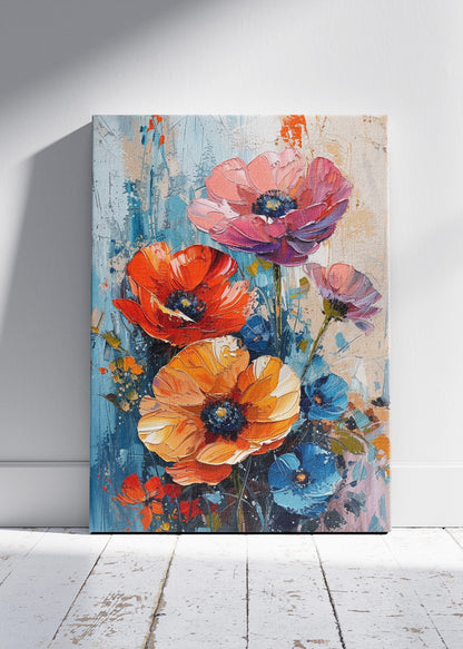 Vibrant Wildflower Bouquet Abstract Canvas & Poster Print – AI PRINT LAB